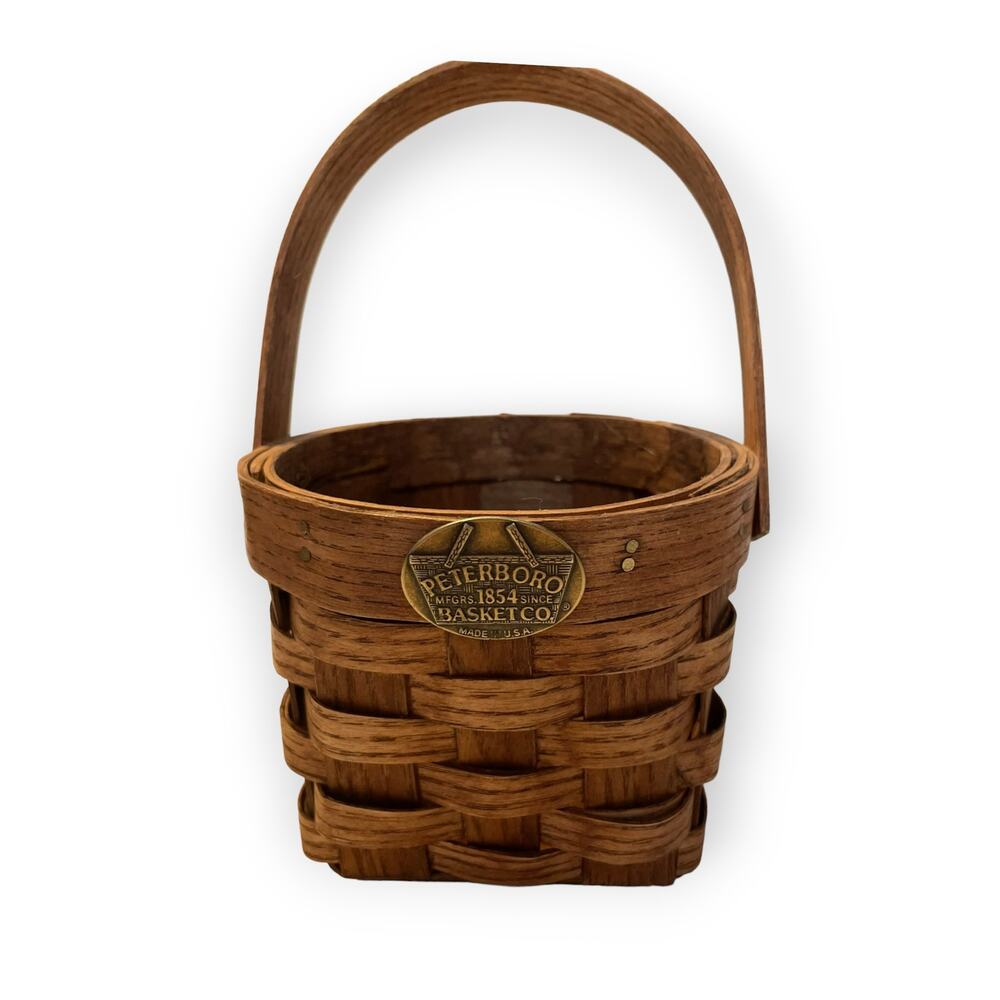 The Peterboro Basket Company Cherry Wood Peg Basket Orig price 77.00  EUC